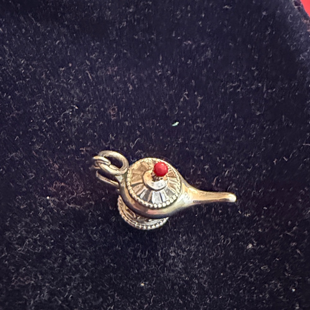 Tiffany & Co. Silver magic lamp Charm or pendant with Red Accent